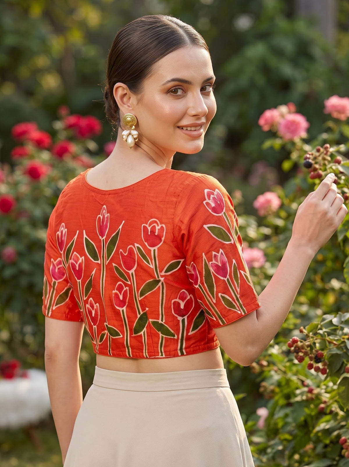 Tulip Charm Batik Blouse