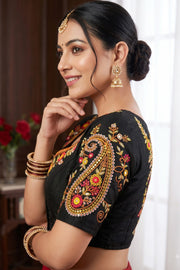 Festive Paisley Vichitra Silk Blouse