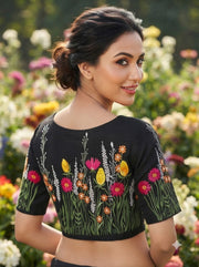 Gilded Garden Vichitra Silk Blouse