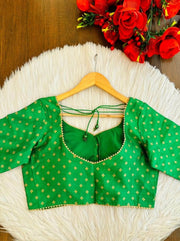 Aarvi Francy Gold-Designer Blouse( Green)