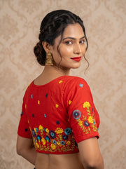 Blooming Paradise – Handstitched Designer Blouse