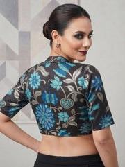 Retro Sketch Kalamkari Designer Blouse