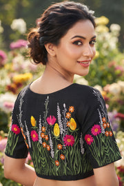 Gilded Garden Vichitra Silk Blouse