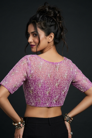 Organza Twist – All Over Embroidered Organza Blouse