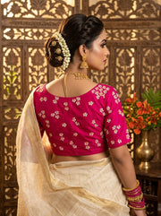 Shiuli Flower Designer Blouse(Pink)