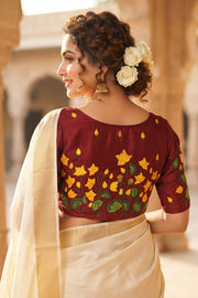 Lotus Majesty Vichitra Silk Blouse