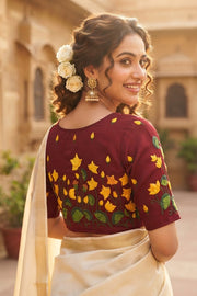 Lotus Majesty Vichitra Silk Blouse