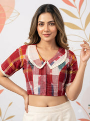 Lalima Lace Blouse With Baby Collar