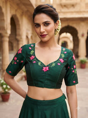 Lotus Majesty Vichitra Silk Blouse