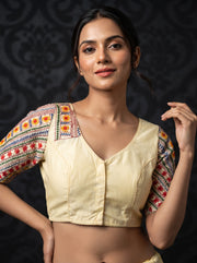 Sunflower Reverie-Multicolor Handwork Blouse