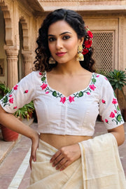 Lotus Majesty Vichitra Silk Blouse