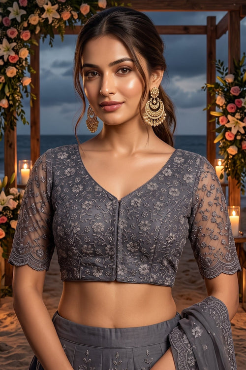 Magnificent Bloom Heritage Net Chikankari Blouse