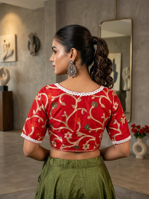 Ethni Cool Blossom Muslin Jamdani Blouse