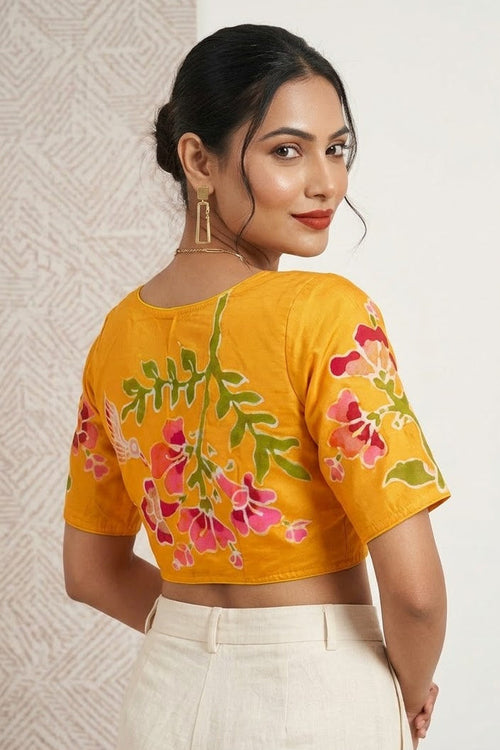 Doodle Of Flowers- Batik Designer Blouse