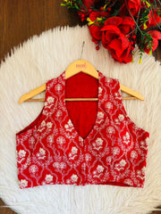 Red Heart Embroidered Blouse