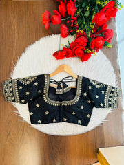 Black Fancy Silk Blouse