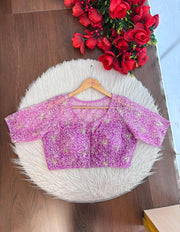 Organza Twist – All Over Embroidered Organza Blouse