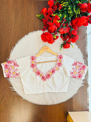 Mirror Magic & Flowers- Embroidered Blouse