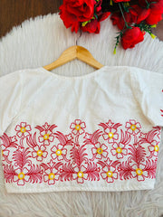 Mirror Magic & Flowers- Embroidered Blouse