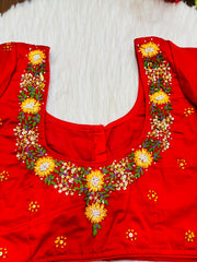 Blooming Scarlet Handwork Blouse