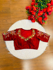 Festive Paisley Vichitra Silk Blouse