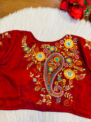 Festive Paisley Vichitra Silk Blouse