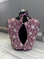 The Glam Edit Vichitra Silk Embroidered Blouse