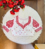 Portrait of Royalty Vichitra Silk Blouse