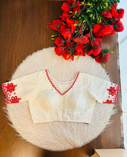 A Crown of Petals Cotton Embroidered Blouse