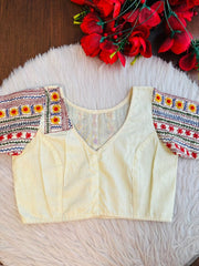 Sunflower Reverie-Multicolor Handwork Blouse