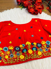 Blooming Paradise – Handstitched Designer Blouse