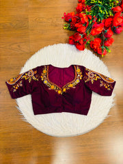Festive Paisley Vichitra Silk Blouse