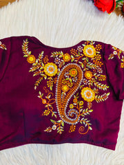 Festive Paisley Vichitra Silk Blouse