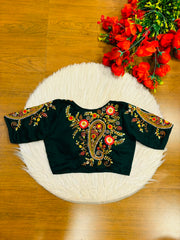 Festive Paisley Vichitra Silk Blouse