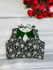 The Glam Edit Vichitra Silk Embroidered Blouse