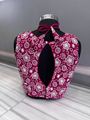 The Glam Edit Vichitra Silk Embroidered Blouse