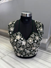 The Glam Edit Vichitra Silk Embroidered Blouse