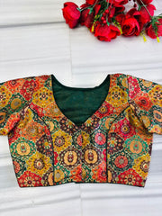 Crown on Repeat – Meenakari Katan Silk Banarasi Designer Blouse