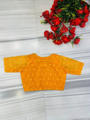 Magnificent Bloom Heritage Net Chikankari Blouse