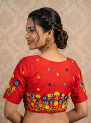 Blooming Paradise – Handstitched Designer Blouse
