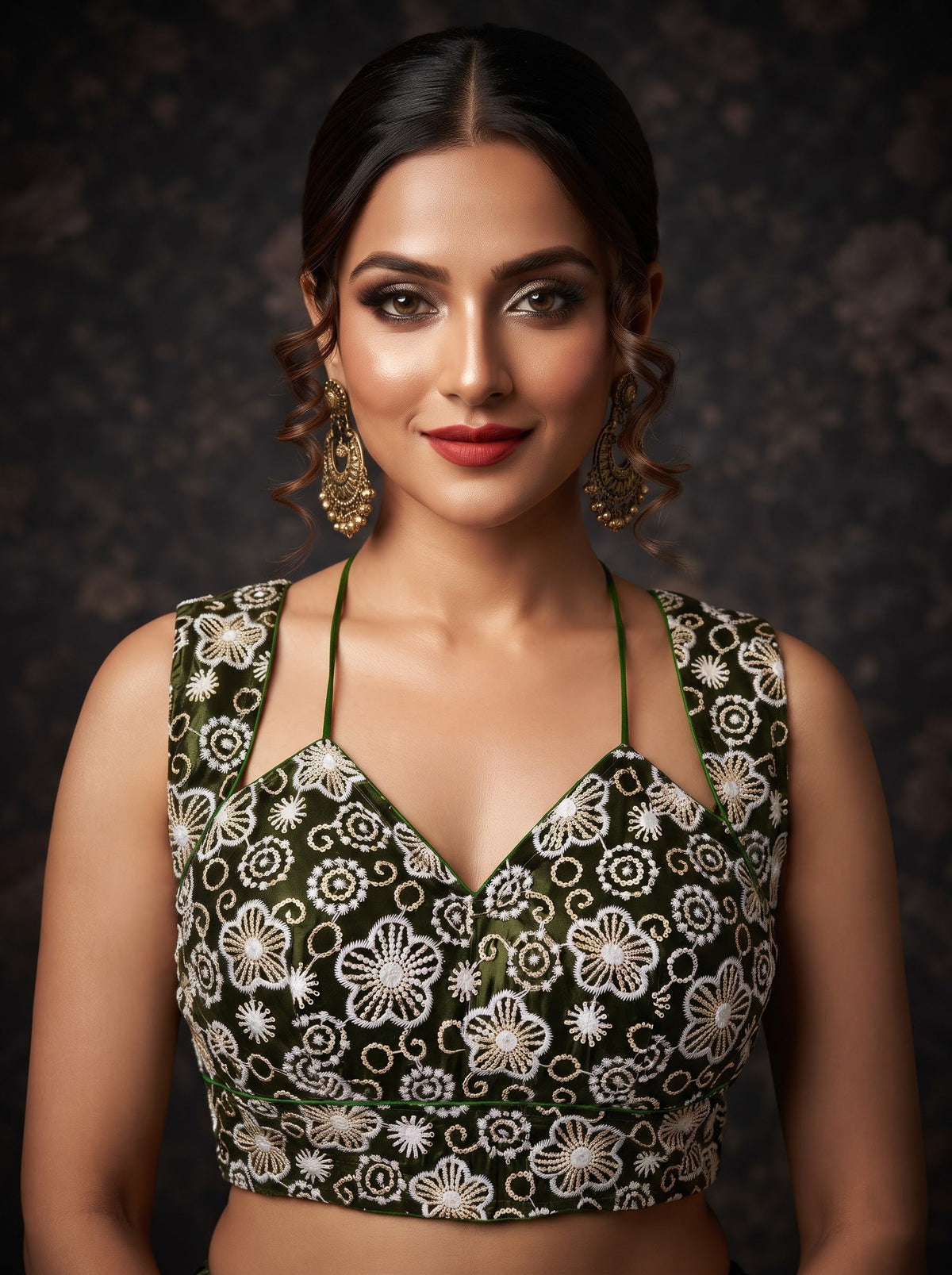 The Glam Edit Vichitra Silk Embroidered Blouse