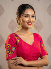 Blooming Paradise – Handstitched Designer Blouse