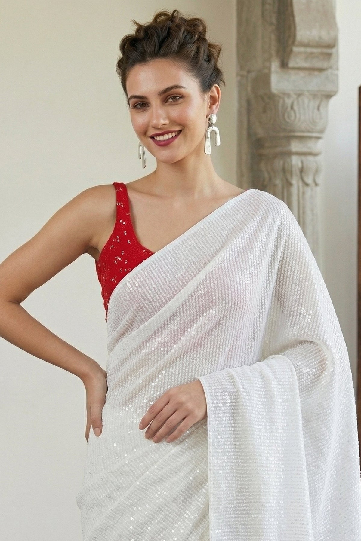 Smiling Red (Fancy Designer Blouse)